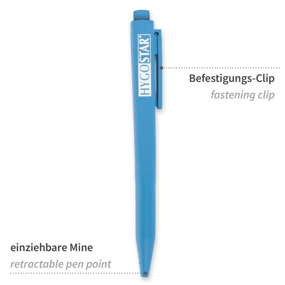 Kugelschreiber blau  "Clip Detect" | detektierbar Schriftfarbe blau oder schwarz 20 Stück