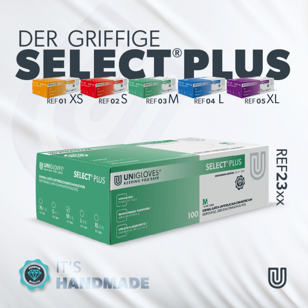 Unigloves SELECT PLUS Latexhandschuh Der Griffige – Bild 2