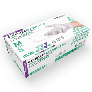 Unigloves Classic Latexhandschuh weiß vorgepudert