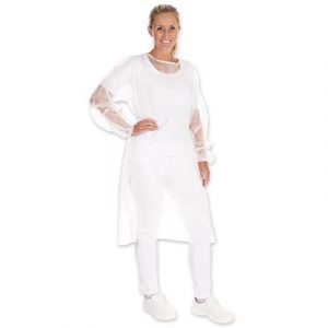 100 Stück Einweg-Schutzkittel, Einweg-Laborkittel zum Binden weiß oder grün