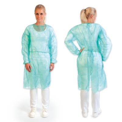 100 Stück Einweg-Schutzkittel, Einweg-Laborkittel zum Binden weiß oder grün – Bild 3