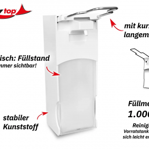 Armhebel- Dosierspender Kunststoff 1 Liter, nachfüllbar