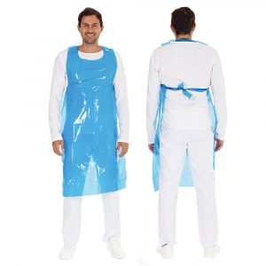 PE-Schürzen auf Rolle 35µ blau 70x125 cm mit Abreißperforation 50 Stück